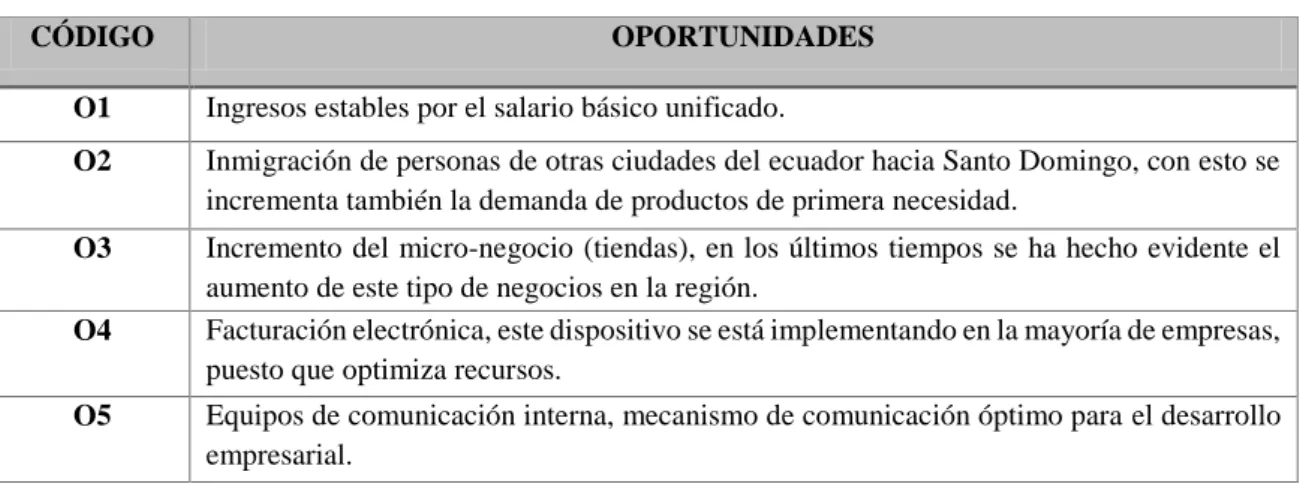 Figura 6. Determinación de oportunidades. 