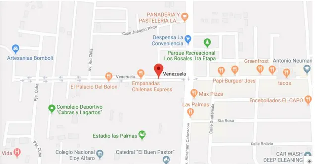 Figura 6. Micro localización  Fuente: Google Maps (2018) Por: Rober Orellana. 
