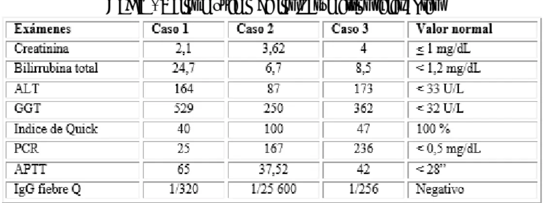 Tabla - Valor máximo de los parámetros relevantes 