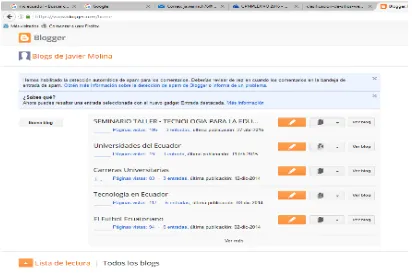 Figura 2: Ejemplo Sitio tipo Blog  Fuente: www.blogger.com/home  Portal de comercio electrónico 