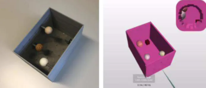 Fig. 1. (Left) Phantom and (Right) visualization example of the virtual models 