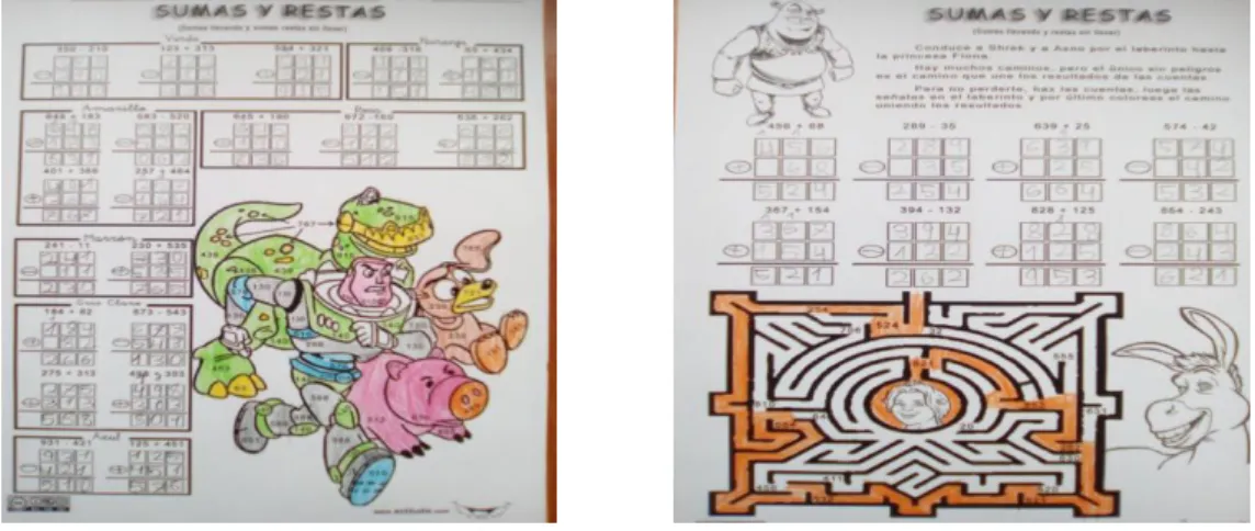 Figura 6-1. Actividades de matemáticas. 