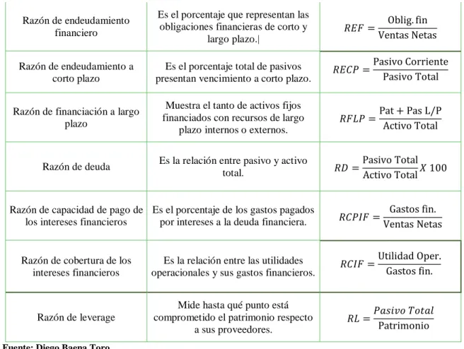 Tabla 5: Razones de Rentabilidad 