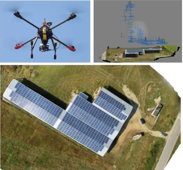 Figure 7: Aerial photomapping of PV rooftop using                  quadrotor UAV 
