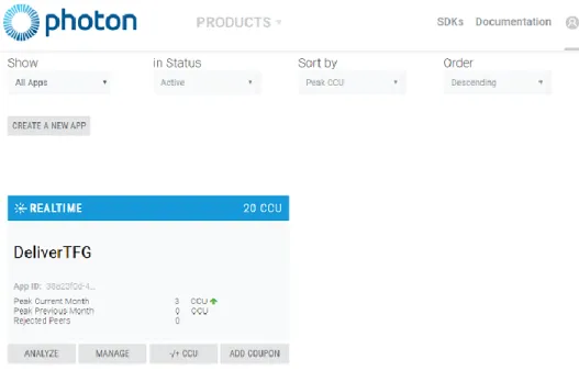 Figura 3 – Servidor Photon 