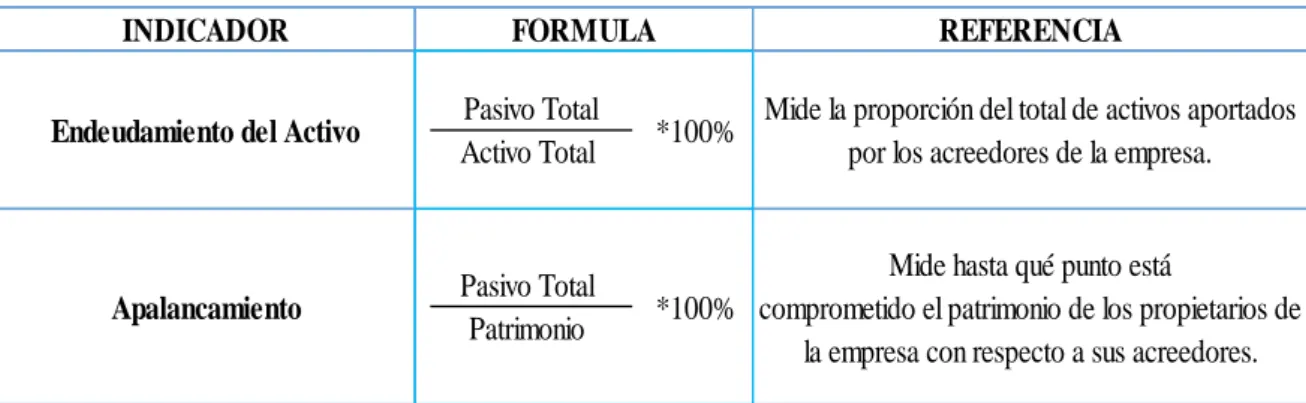 Tabla 4.- Razones de Apalancamiento 