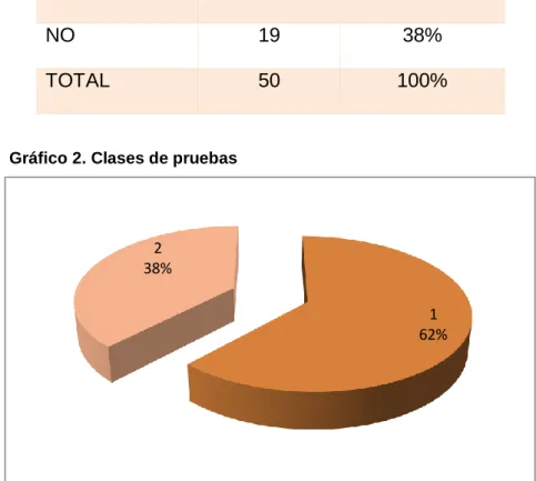 Gráfico 2. Clases de pruebas