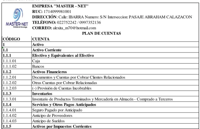 Gráfico 16: Plan de Cuentas 