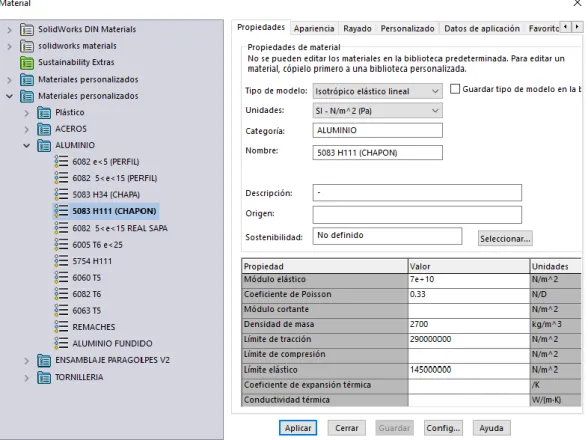 Figura 3.2.5-1: Cuadro de selección de material. 