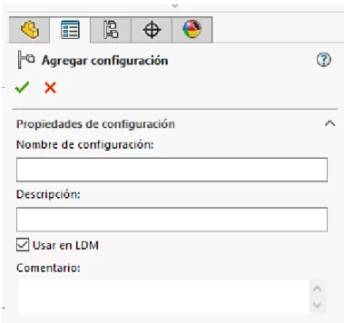 Figura 3.2.7-1: PropertyManager de configuraciones. 