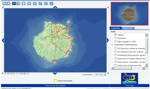 Figura 1. Visualizador del Sistema de Información Territorial del Cabildo de Gran Canaria 3