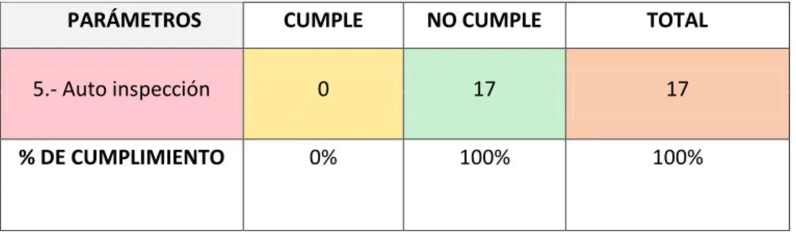 Gráfico 5. Auto inspección 