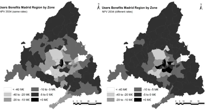 FIGURE 5. USERS BENEFITS BY ZONE AND SCENARIO 