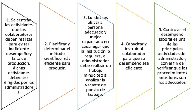 Gráfico N°3 Cinco principios de la administración científica. 