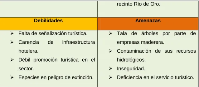 Cuadro 10. Descripción de la flora y fauna. 
