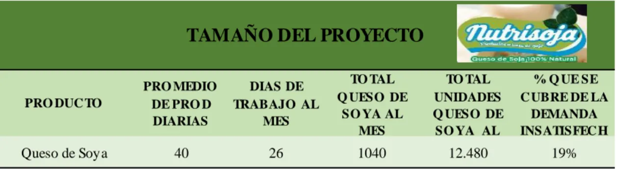 Tabla 15  Tamaño óptimo 