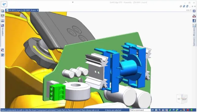 Figura 5. Visualización de un conjunto 3D diseñado con la herramienta Solid Edge 3  (Fuente: 