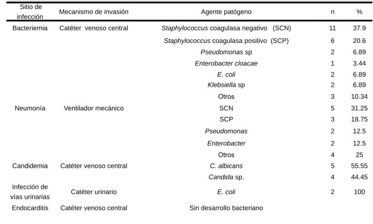 Cuadro 4.  Agentes patógenos causantes de IN asociados con mecanismo de invasión