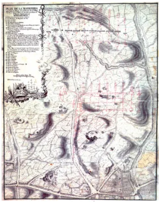 Fig. 2. Plano de los terrenos al norte de la Villa, Luis de Surville, 1767.
