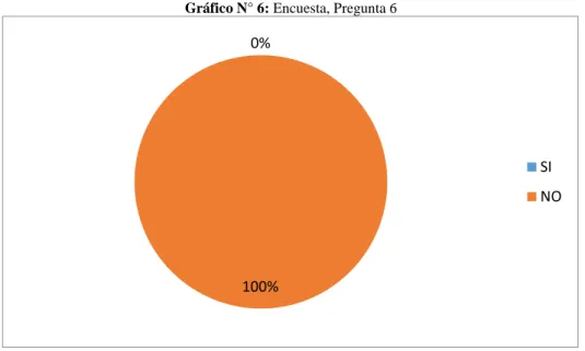 Gráfico N° 6: Encuesta, Pregunta 6 