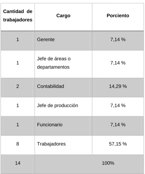 Tabla 4 Miembros y cargos de la empresa