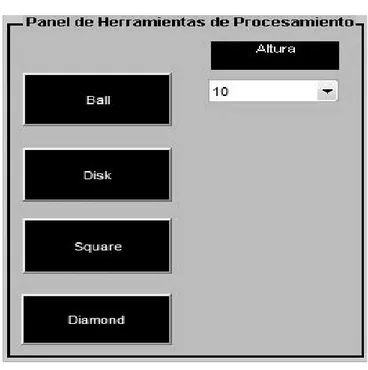 Figura 5.3 Panel de herramientas de procesamiento. 