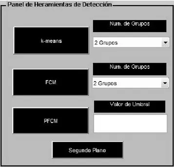 Figura 5.5 Panel de herramientas de detección. 