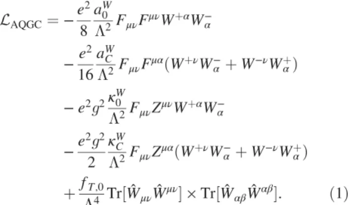 FIG. 1. Feynman diagrams that involve a quartic vector boson vertex. Both diagrams are present in the SM.