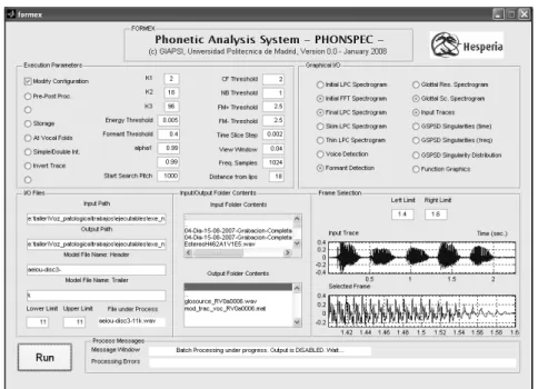 Figure 2.  Graphic User Interface of PhonSpec®.  