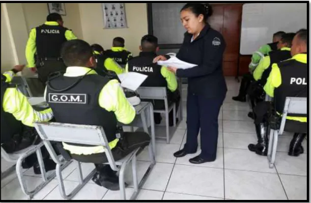 Foto 6  Aplicación de encuesta al grupo motorizado de la Policía Nacional de Tulcán