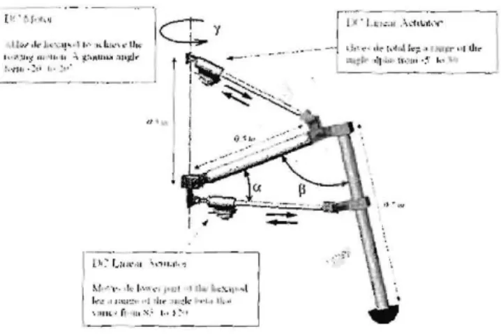 Figure 4. Dimensions of the prototype design.  LEG DESIGN 