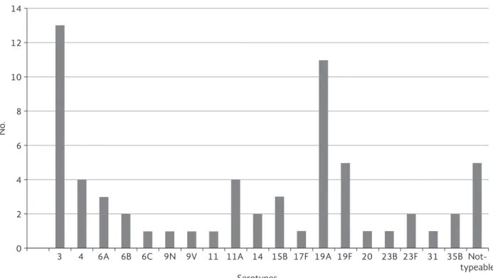 Figure 1. Serotypes identified in 66 samples from patients with pneumococcal infection.