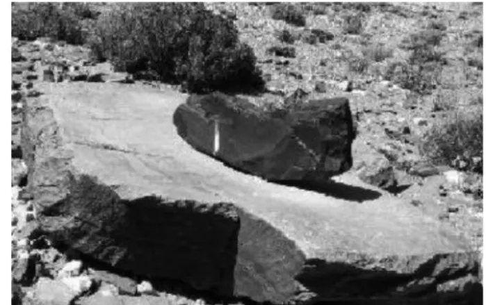 Figura 15. Batán encontrado en el poblado minero de Incahuasi (Argentina). Foto tomada de Caletti &amp; Marchioli (2007).