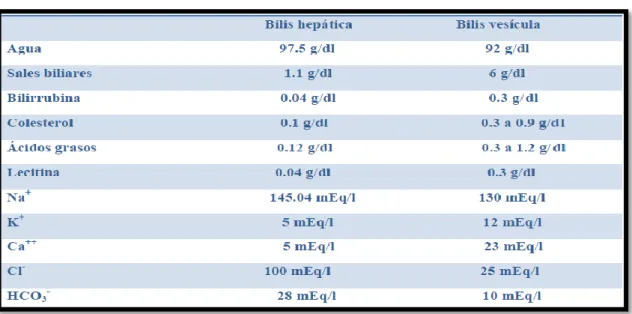 Cuadro  de  la  Fisiología  de  Guyton  sobre  la  Composición  de  la  bilis: 