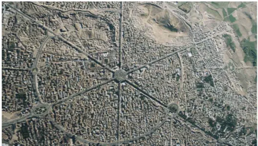 Figure 2. Radial form of the structure of Hamadan. Reference: Google Earth. 4 July, 2019