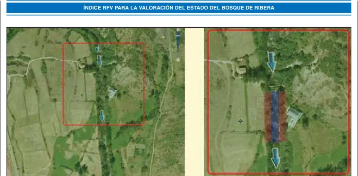 FIGURA 7. Selección del tramo de estudio con el índice RFV.