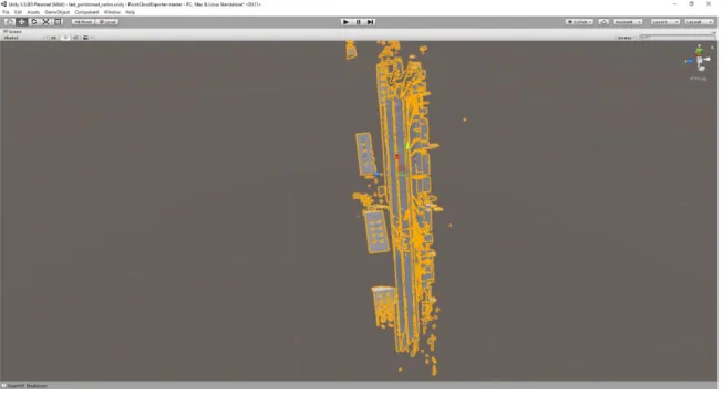 Figure 24 shows the initial Unity import of the file, prior to designer editing the model come in at a  270-degree rotation along the X-axis and without the material properties or colors from the export