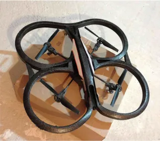 Fig. 3. The Parrot AR. Drone 2.0 prior to takeoff in one of the experiments. 