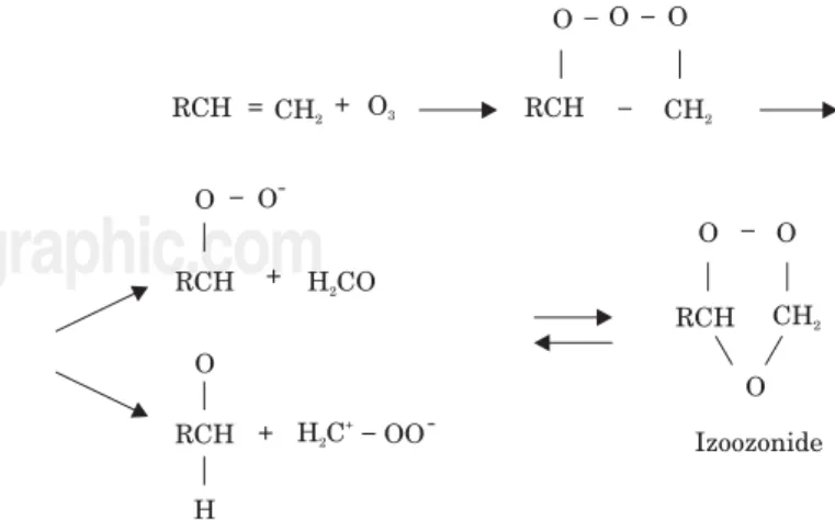 Figure 1. Main scheme of ozone reaction with double bonds of