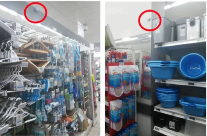 Fig. 1. Views exemplifying the distribution of beacons in an aisle. 