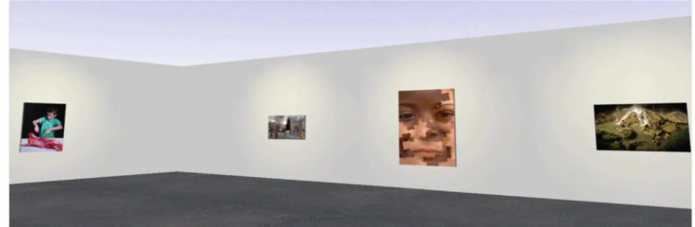 Figure 2.  Rendering and Visualization of the Virtual Art Gallery 