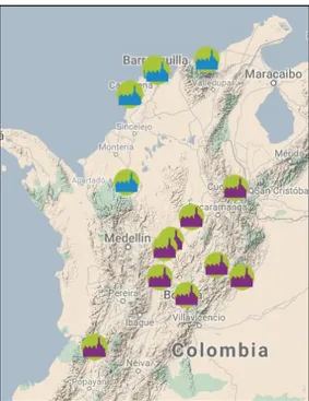 Ilustración 8. Ubicación de plantas termoeléctricas en Colombia   Fuente:  (CONCENTRA, 2019) 