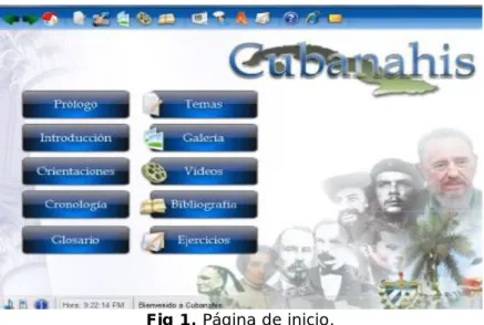 Fig 1. Página de inicio. 