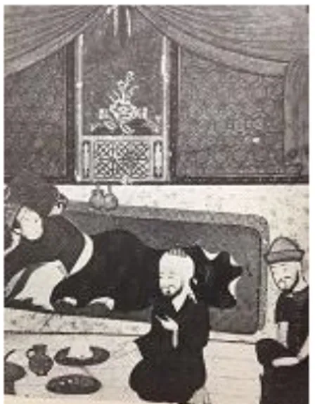 Fig. 4. Avicena y el joven enamorado.  Miniatura del siglo XV. 