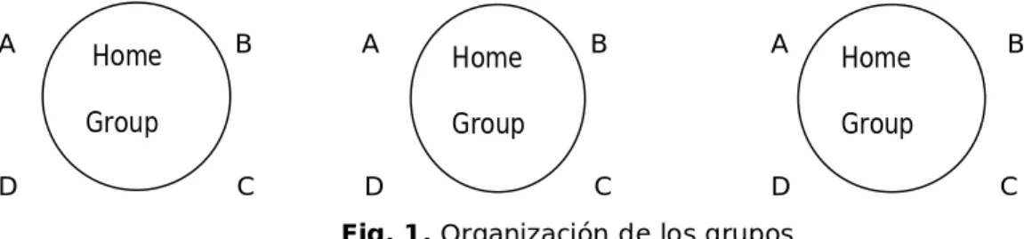 Fig. 1. Organización de los grupos. 