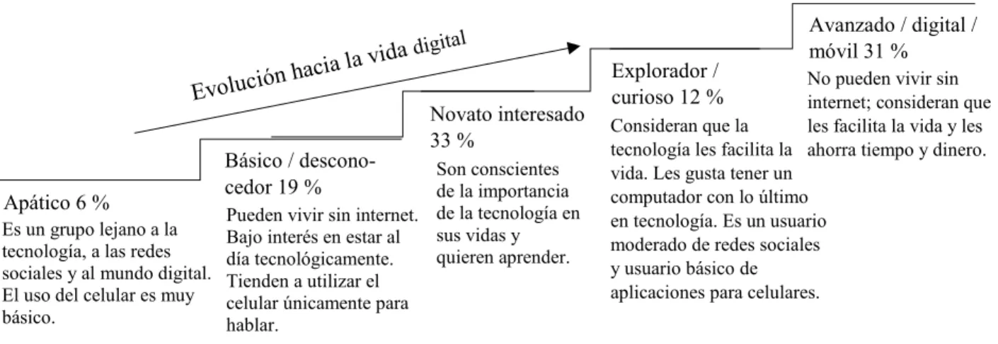 Figura 4. Cómo se segmentan digitalmente los colombianos 
