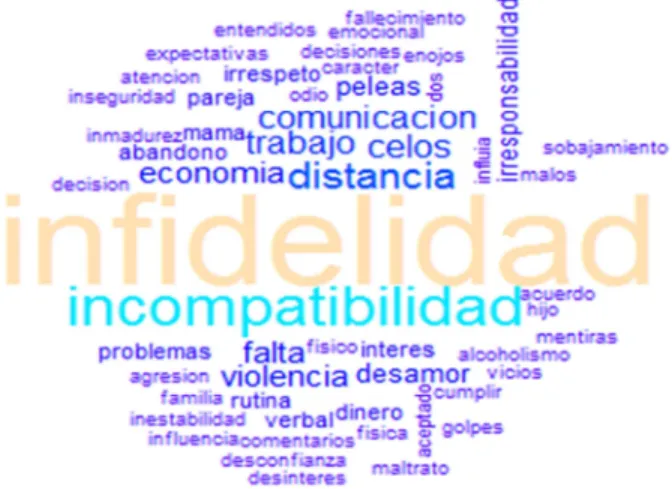 Figura 3. Causas de separación o divorcio en primer lugar 