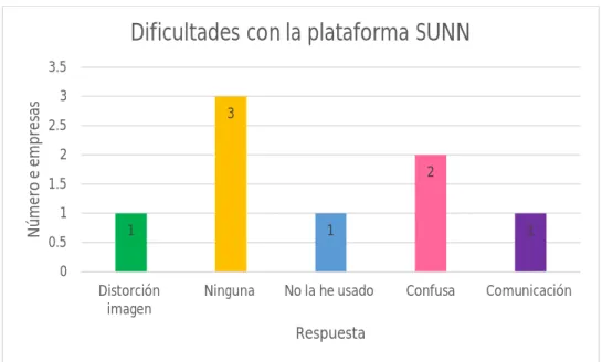 Figura 12. Dificultades con la plataforma SUNN.