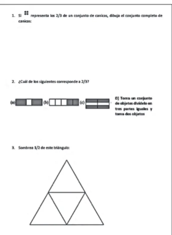 Figura 6. Primera página del  test matemático.