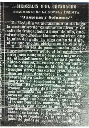 Figura 2. Fragmento inicial del artículo de 1893, en la segunda página del periódico El Espectador.